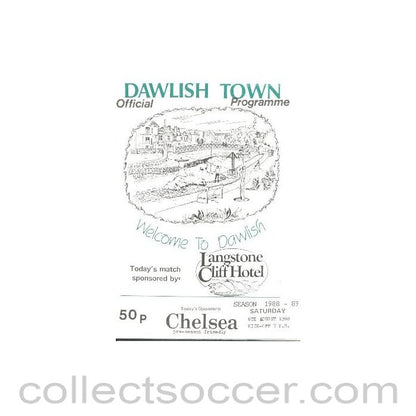 1988 - Dawlish Town vChelsea friendly match official programme 06/08/1988