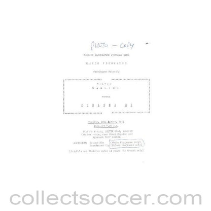 1973 - Dawlish vChelsea XI official programme 14/08/1973