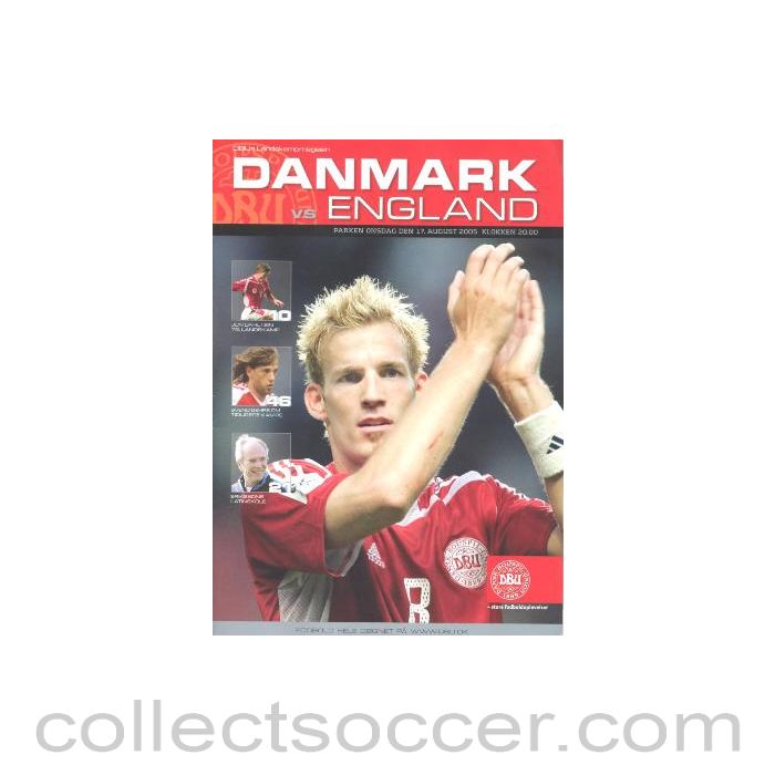 2005 Denmark v England official programme 17/08/2005