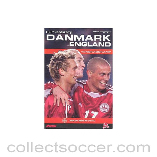 2005 Denmark v England official programme U21