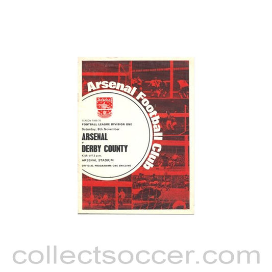1969 - Arsenal v Derby County official programme 08/11/1969