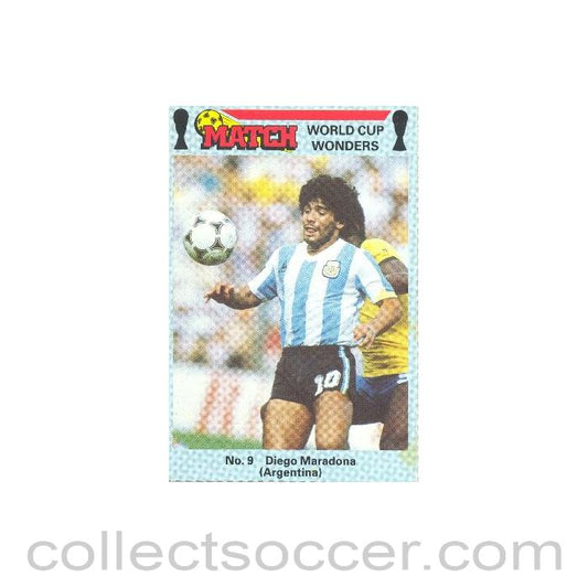 Match produced card titeled World Cup Wonders - Diego Maradona - Argentina