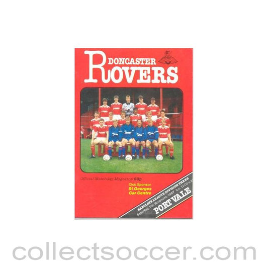 1987 - Doncaster Rovers v Port Vale official programme 07/11/1987 Football League
