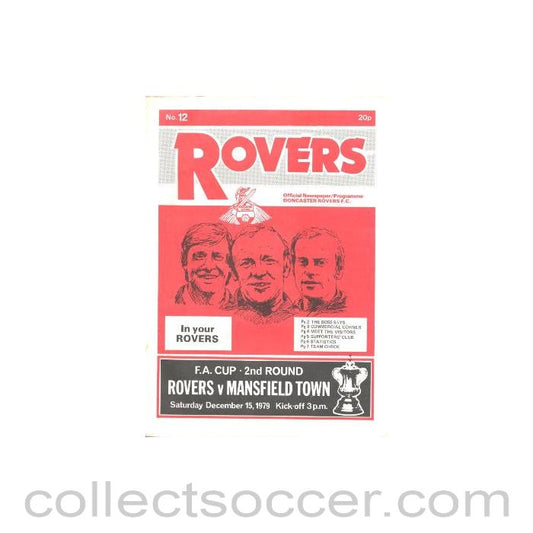 1979 - Doncaster Rovers v Mansfield Town official programme 15/12/1979 F.A. Cup