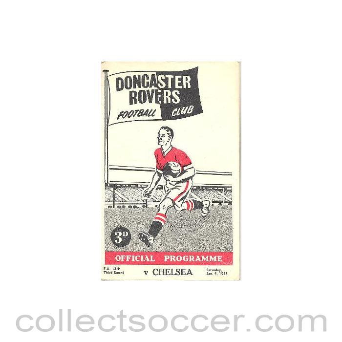 1958 - Doncaster Rovers vChelsea official programme 04/01/1958