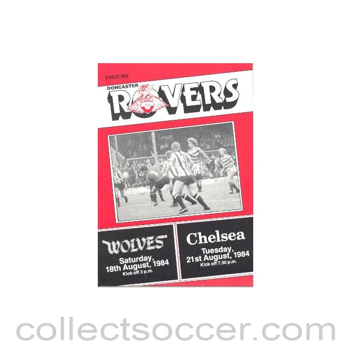 1984 - Doncaster Rovers vChelsea official programme 21/08/1984