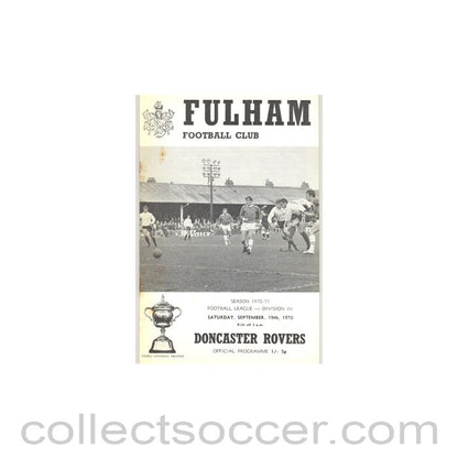 1970 - Fulham v Doncaster Rovers official programme 19/09/1970