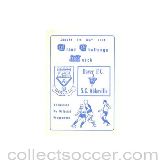 1974 - Dover v Abbeville official programme 05/05/1974