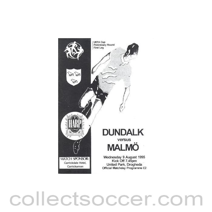 1995 - Dundalk v Malmo official programme 09/08/1995