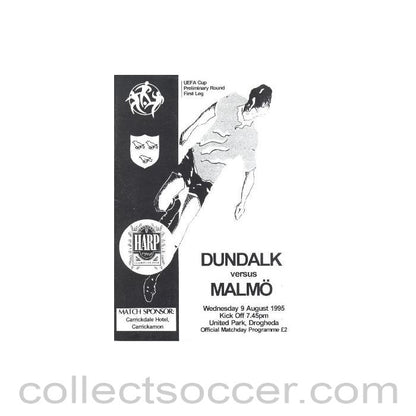 1995 - Dundalk v Malmo official programme 09/08/1995