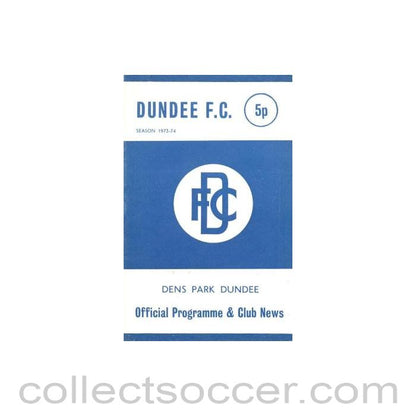 1974 - Dundee v Aberdeen official programme 01/01/1974 Scottish League