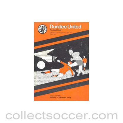 1974 - Dundee United v Clyde official programme 07/12/1974 Scottish League