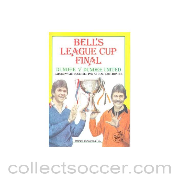 1980 Scottish League Cup Final Dundee v Dundee United Official Football Programme