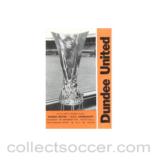 1979 - Dundee United v Anderlecht official programme 19/09/1979 UEFA Cup