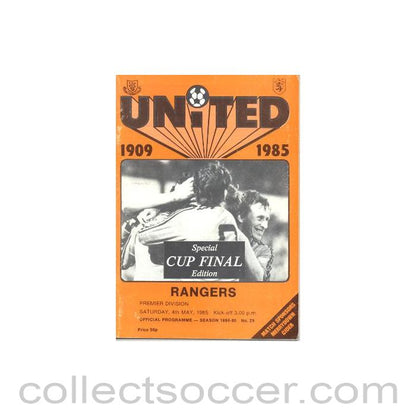 1985 - Dundee United v Glasgow Rangers official programme 04/05/1985 Premier Division