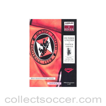 1996 - Dundee United v Partick Thistle official programme 16/05/1996 Bell's League Play-Off 2nd Leg