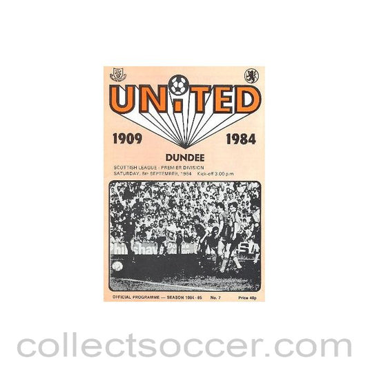 1984 - Dundee United v Dundee official programme 08/09/1984 Scottish League Premier Division
