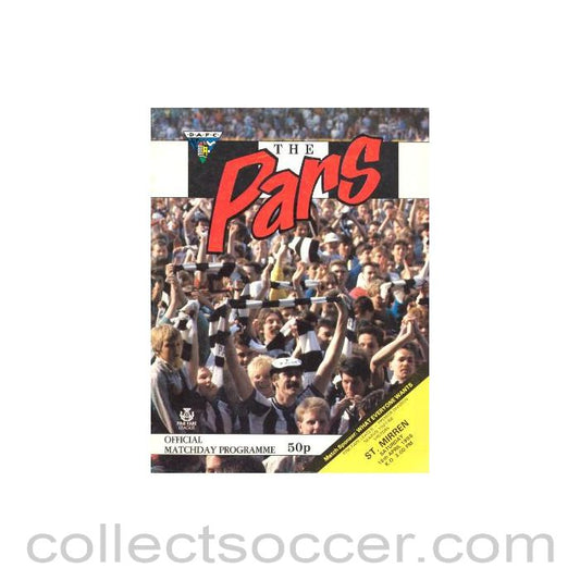 1988 - Dunfermline Athletic v St. Mirren official programme 16/04/1988