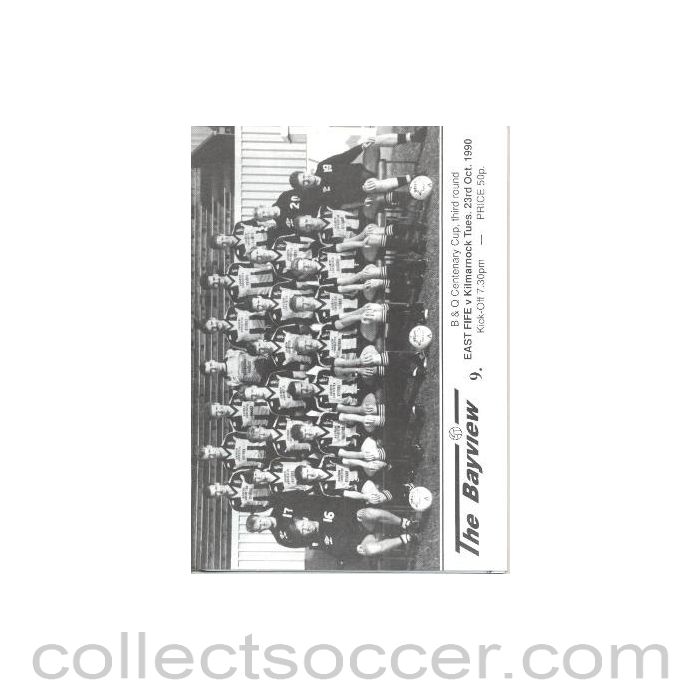 1990 - East Fife v Kilmarnock official programme 23/10/1990 B & Q Centenary League Cup