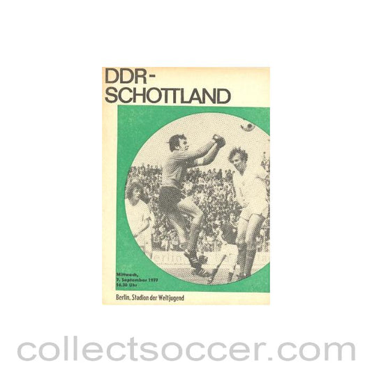1977 Eastern Germany v Scotland official programme 07/09/1977