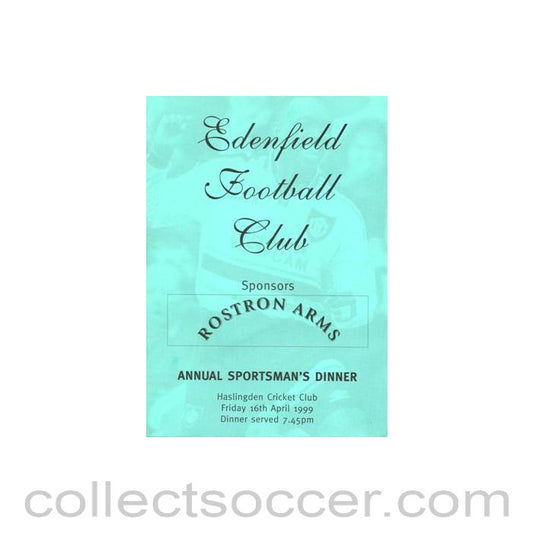 1999 - Edenfield FC Annual Sportsman's Dinner at Haslingden Cricket Club 16/04/1999