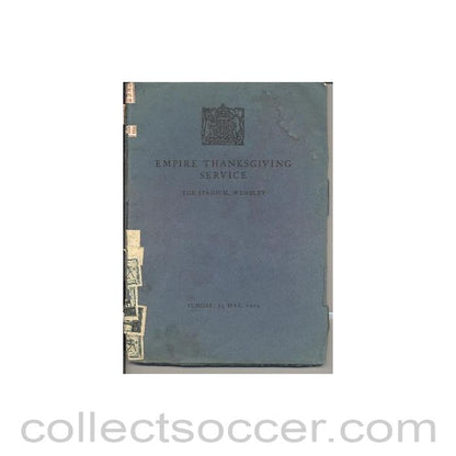 1925 - At Wembley - Empire Thanksgiving Service - programme and song book - 24/05/1925