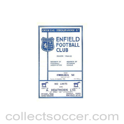 1964 - Enfield vChelsea official programme 03/09/1964