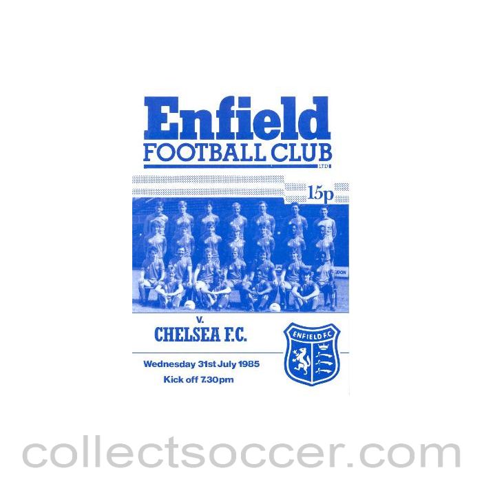 1985 - Enfield vChelsea XI official programme 31/07/1985