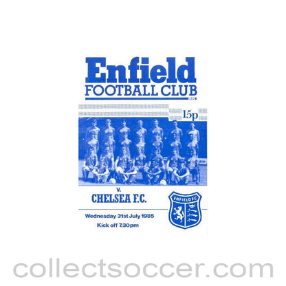 1985 - Enfield vChelsea XI official programme 31/07/1985