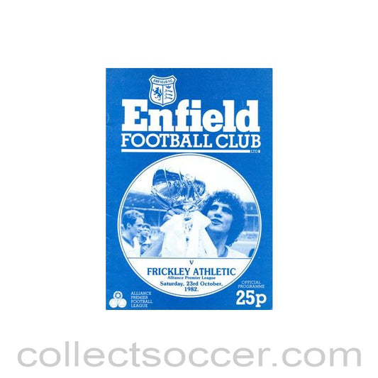 1982 - Enfield v Frickley Athletic official programme 23/10/1982 Alliance Premier League