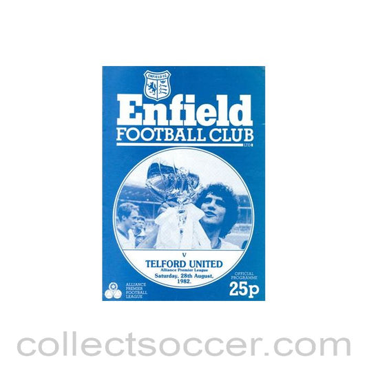 1982 - Enfield v Telford United official programme 28/08/1982 Alliance Premier League