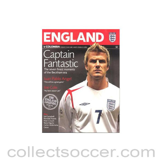 2005 England v Colombia official programme magazine 31/05/2005