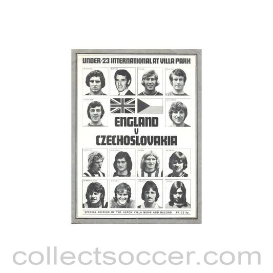 1973 England v Czechoslovakia official programme 17/03/1973 U23
