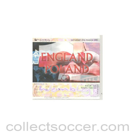 1999 - England v Poland ticket 27/03/1999