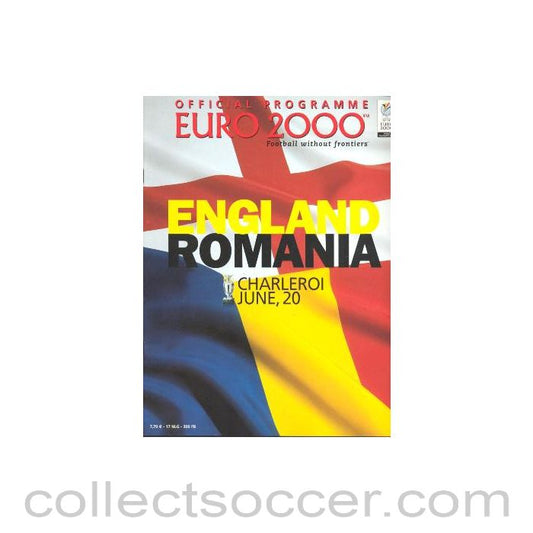 2000 European Championship England v Romania official programme