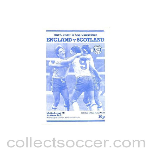 1983 England v Scotland official programme 05/10/1983 U16