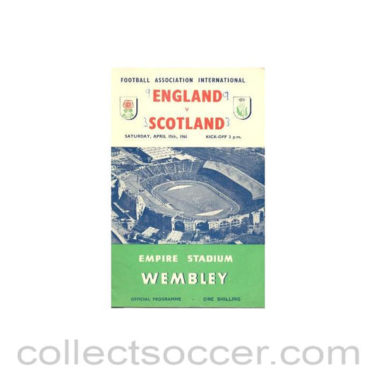 1961 England v Scotland official programme 15/04/1961
