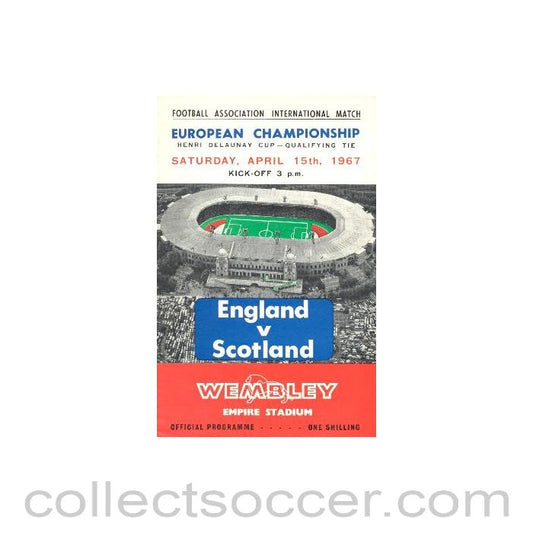 1967 England v Scotland official programme 15/04/1967 hole-punched with ticket