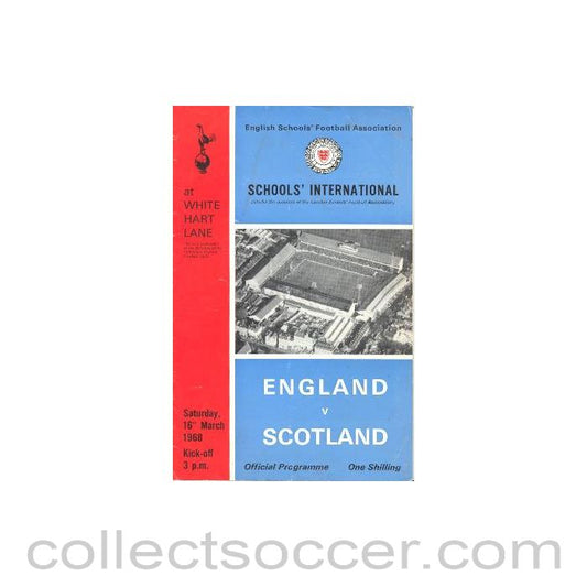1968 England v Scotland official programme 16/03/1968 youth match