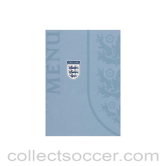 2001 - England v Sweden menu 10/11/2001