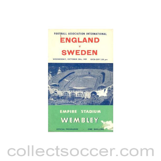 1959 England v Sweden official programme 28/10/1959