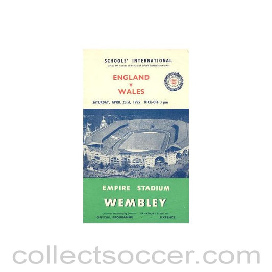 1955 England v Wales official programme 23/04/1955