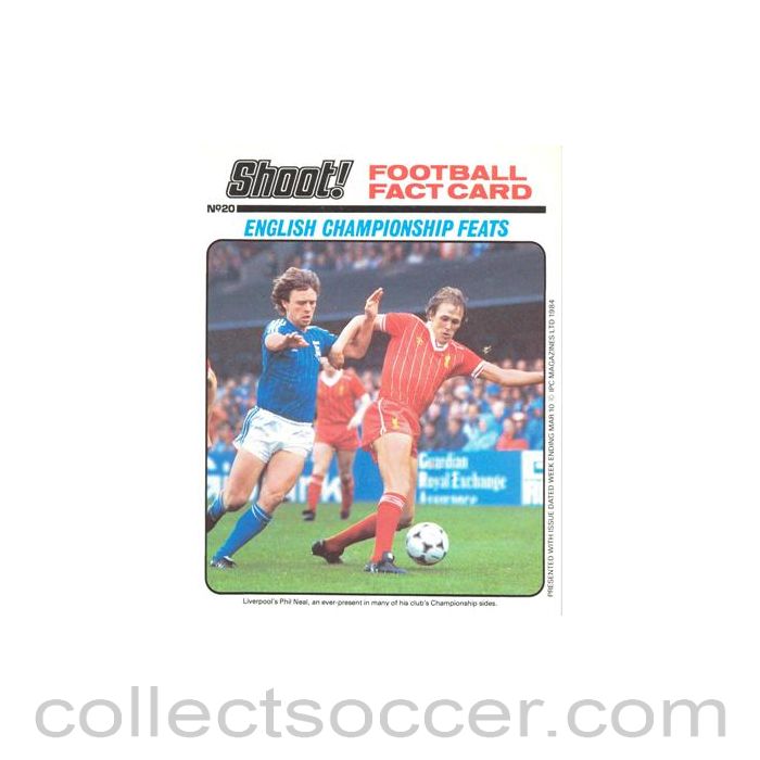 Shoot! produced card titeled English Championship Feats