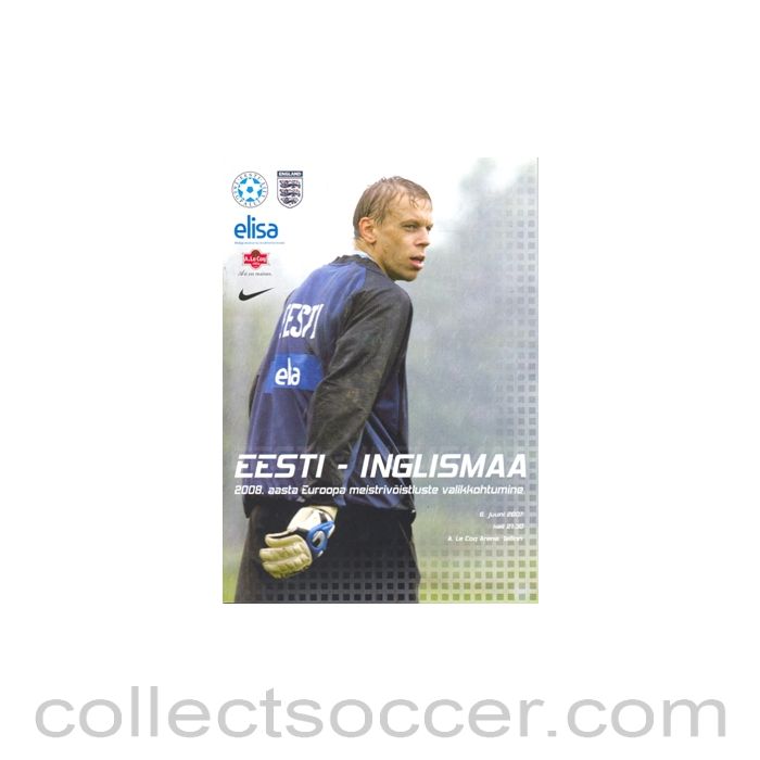 2007 Estonia v England official programme Estonian produced in Estonian 06/06/2007