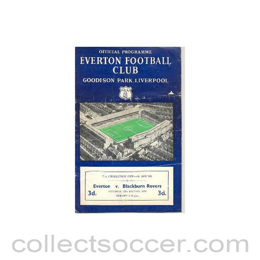 1958 - Everton v Blackburn Rovers official programme 25/01/1958