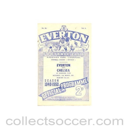 1950 - Everton vChelsea official programme 11/03/1950