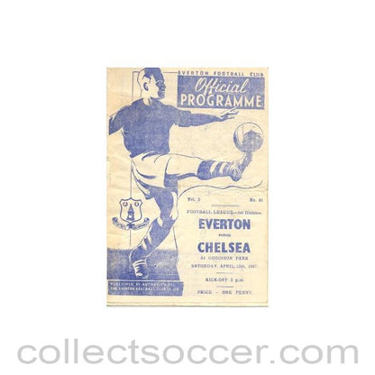 1947 - Everton vChelsea official programme 12/04/1947
