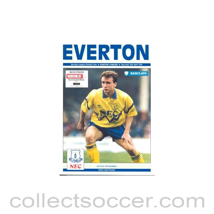 1991 - Everton v Chelsea official programme 13/04/1991