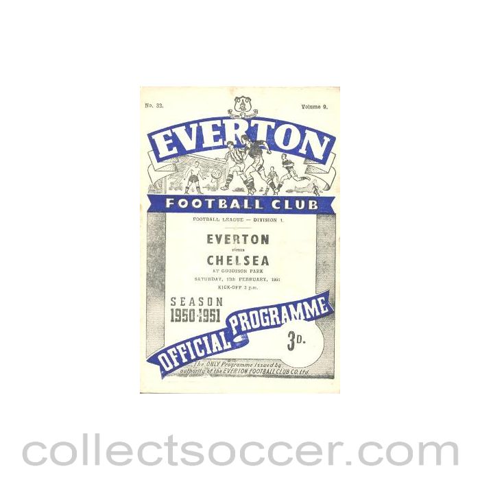 1951 - Everton vChelsea official programme 17/02/1951