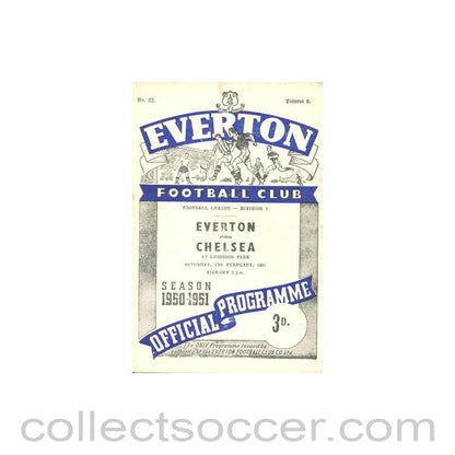 1951 - Everton vChelsea official programme 17/02/1951